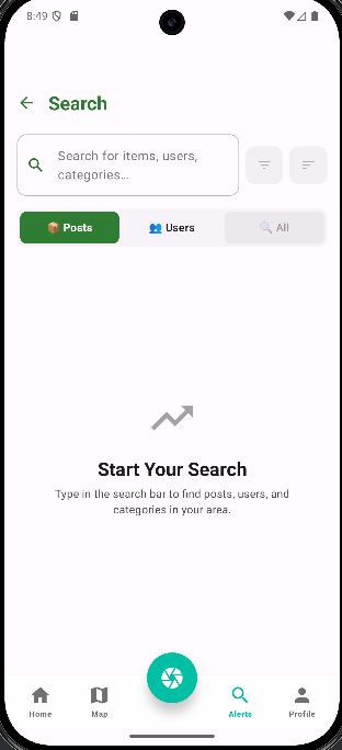 Hauptbildschirm - Funde in der Nähe